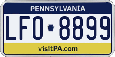 PA license plate LFO8899