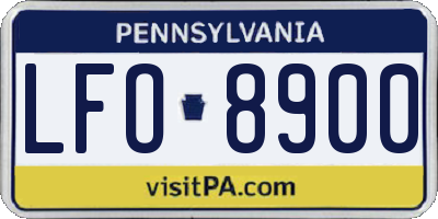 PA license plate LFO8900