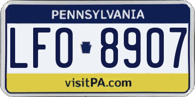 PA license plate LFO8907