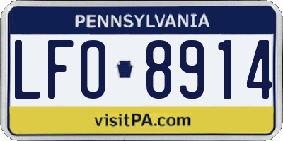 PA license plate LFO8914