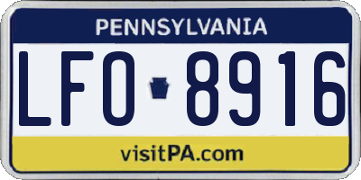 PA license plate LFO8916