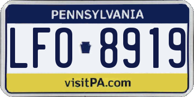 PA license plate LFO8919