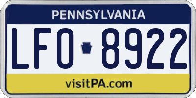PA license plate LFO8922
