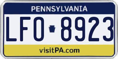 PA license plate LFO8923