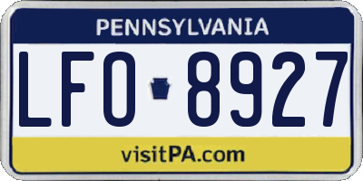 PA license plate LFO8927