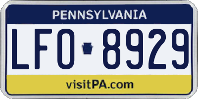 PA license plate LFO8929