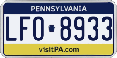 PA license plate LFO8933