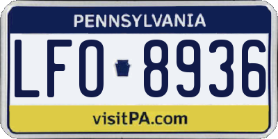 PA license plate LFO8936