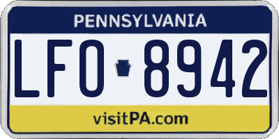 PA license plate LFO8942