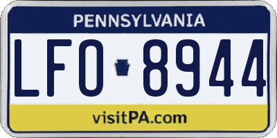 PA license plate LFO8944