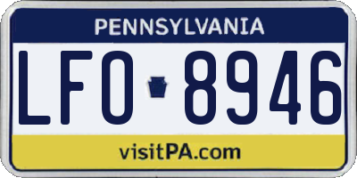 PA license plate LFO8946