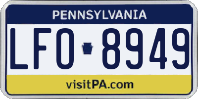 PA license plate LFO8949