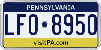 PA license plate LFO8950