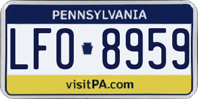 PA license plate LFO8959