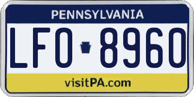 PA license plate LFO8960