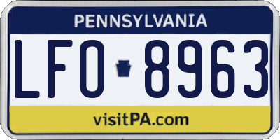 PA license plate LFO8963