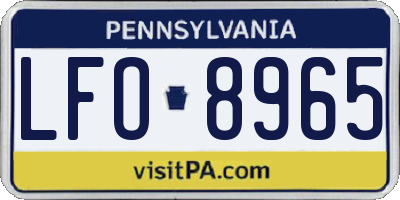 PA license plate LFO8965