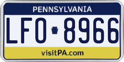 PA license plate LFO8966
