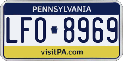 PA license plate LFO8969
