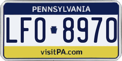 PA license plate LFO8970