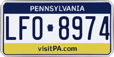 PA license plate LFO8974