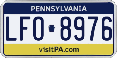 PA license plate LFO8976