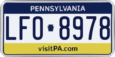 PA license plate LFO8978