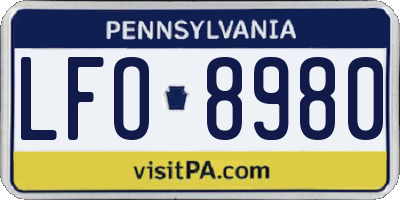 PA license plate LFO8980