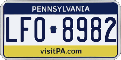 PA license plate LFO8982