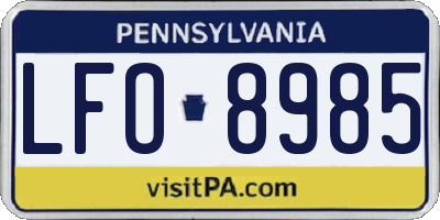 PA license plate LFO8985