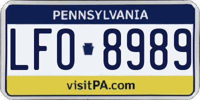 PA license plate LFO8989