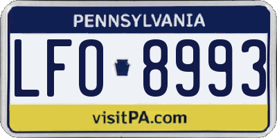 PA license plate LFO8993