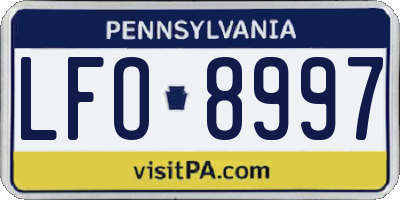 PA license plate LFO8997