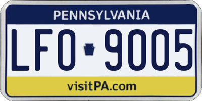 PA license plate LFO9005