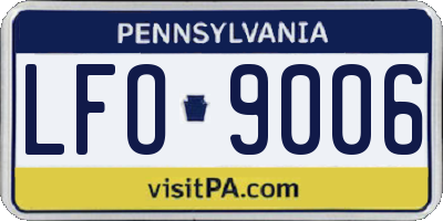 PA license plate LFO9006