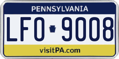 PA license plate LFO9008