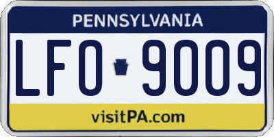 PA license plate LFO9009