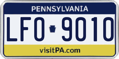 PA license plate LFO9010