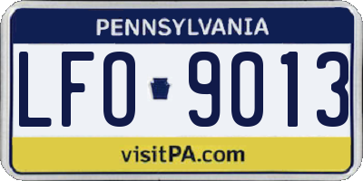 PA license plate LFO9013