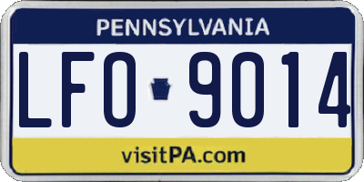 PA license plate LFO9014