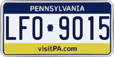 PA license plate LFO9015