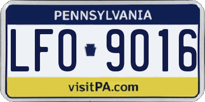 PA license plate LFO9016