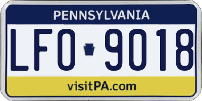 PA license plate LFO9018