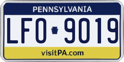 PA license plate LFO9019