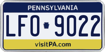 PA license plate LFO9022