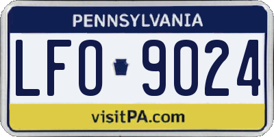 PA license plate LFO9024