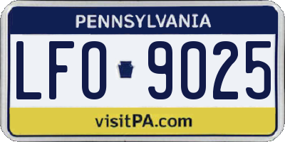 PA license plate LFO9025