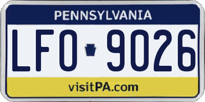 PA license plate LFO9026