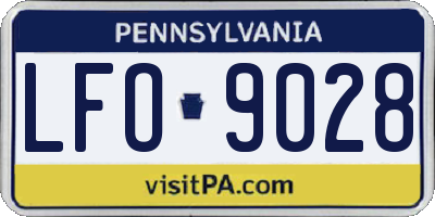 PA license plate LFO9028