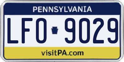 PA license plate LFO9029